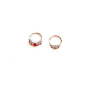 Nose Hoop Lilac & Red Beaded Nose Ring Midwinter Hollow