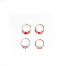 Load image into Gallery viewer, Nose Hoop Lilac &amp; Red Beaded Nose Ring Midwinter Hollow