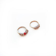 Load image into Gallery viewer, Nose Hoop Lilac &amp; Red Beaded Nose Ring Midwinter Hollow