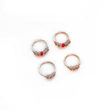 Load image into Gallery viewer, Nose Hoop Lilac &amp; Red Beaded Nose Ring Midwinter Hollow