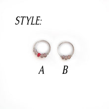 Load image into Gallery viewer, Nose Hoop Lilac &amp; Red Beaded Nose Ring Midwinter Hollow