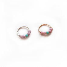 Load image into Gallery viewer, Nose Hoop Lilac &amp; Turquoise Beaded Nose Ring Midwinter Hollow