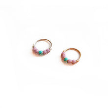 Load image into Gallery viewer, Nose Hoop Lilac &amp; Turquoise Beaded Nose Ring Midwinter Hollow