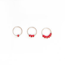 Load image into Gallery viewer, Nose Hoop Red Beaded Nose Ring Midwinter Hollow