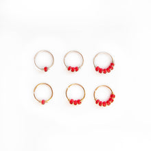 Load image into Gallery viewer, Nose Hoop Red Beaded Nose Ring Midwinter Hollow