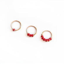 Load image into Gallery viewer, Nose Hoop Red Beaded Nose Ring Midwinter Hollow