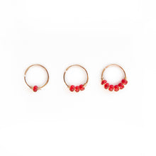 Load image into Gallery viewer, Nose Hoop Red Beaded Nose Ring Midwinter Hollow