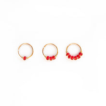 Load image into Gallery viewer, Nose Hoop Red Beaded Nose Ring Midwinter Hollow