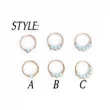 Load image into Gallery viewer, Nose Hoop Baby Blue Beaded Nose Ring Sterling Silver / 8mm / A Midwinter Hollow