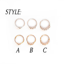 Load image into Gallery viewer, Nose Hoop Blush Pink Beaded Nose Ring Sterling Silver / 8mm / A Midwinter Hollow