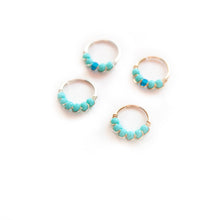 Load image into Gallery viewer, Nose Hoop Turquoise &amp; Blue Beaded Nose Ring Midwinter Hollow
