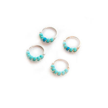 Load image into Gallery viewer, Nose Hoop Turquoise &amp; Blue Beaded Nose Ring Midwinter Hollow