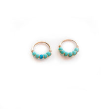 Load image into Gallery viewer, Nose Hoop Turquoise &amp; Blue Beaded Nose Ring Midwinter Hollow