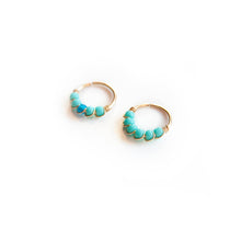 Load image into Gallery viewer, Nose Hoop Turquoise &amp; Blue Beaded Nose Ring Midwinter Hollow