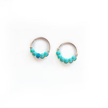 Load image into Gallery viewer, Nose Hoop Turquoise &amp; Blue Beaded Nose Ring Midwinter Hollow