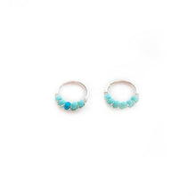 Load image into Gallery viewer, Nose Hoop Turquoise &amp; Blue Beaded Nose Ring Midwinter Hollow