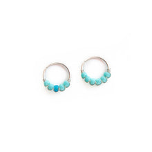 Load image into Gallery viewer, Nose Hoop Turquoise &amp; Blue Beaded Nose Ring Midwinter Hollow