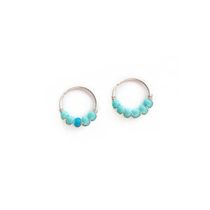 Nose Hoop Turquoise & Blue Beaded Nose Ring Midwinter Hollow