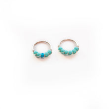 Load image into Gallery viewer, Nose Hoop Turquoise &amp; Blue Beaded Nose Ring Midwinter Hollow