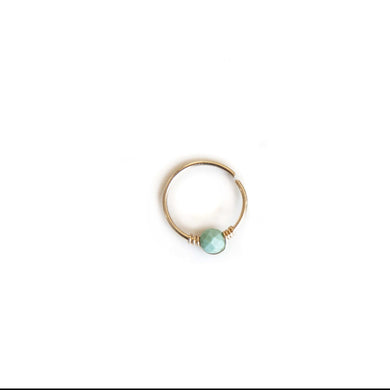Nose Hoop Turquoise Nose Ring in Gold Midwinter Hollow