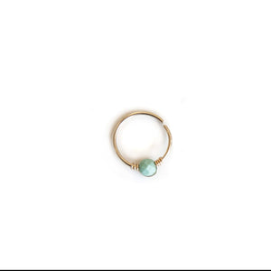 Nose Hoop Turquoise Nose Ring in Gold Midwinter Hollow