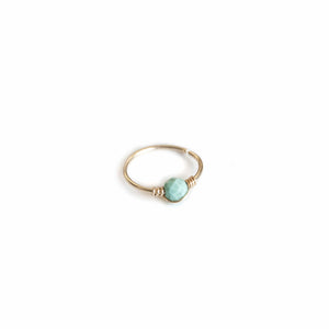 Nose Hoop Turquoise Nose Ring in Gold Midwinter Hollow