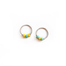 Load image into Gallery viewer, Nose Hoop Turquoise &amp; Yellow Beaded Nose Ring Midwinter Hollow