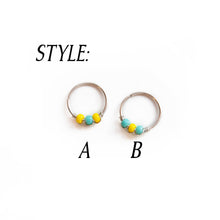 Load image into Gallery viewer, Nose Hoop Turquoise &amp; Yellow Beaded Nose Ring Midwinter Hollow