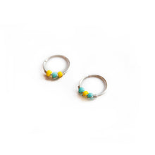 Load image into Gallery viewer, Nose Hoop Turquoise &amp; Yellow Beaded Nose Ring Midwinter Hollow