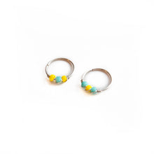 Load image into Gallery viewer, Nose Hoop Turquoise &amp; Yellow Beaded Nose Ring Midwinter Hollow