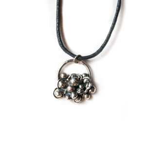 Pendant Organica Silver Sculpture Pendant, Recycled Midwinter Hollow