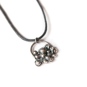 Pendant Organica Silver Sculpture Pendant, Recycled Midwinter Hollow