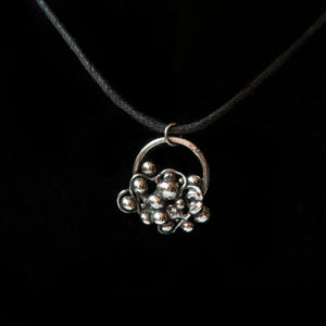 Pendant Organica Silver Sculpture Pendant, Recycled Midwinter Hollow
