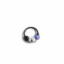 Load image into Gallery viewer, Pride Jewellery Gay Pride Earrings Ace Pride Beaded Black Hoop Earrings - Cartilage, Helix, Earlobe Midwinter Hollow