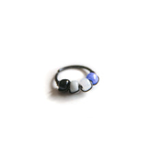 Load image into Gallery viewer, Pride Jewellery Gay Pride Earrings Ace Pride Beaded Black Hoop Earrings - Cartilage, Helix, Earlobe Midwinter Hollow