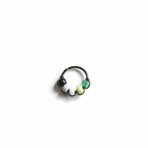Pride Jewellery Gay Pride Earrings Aromantic Pride Beaded Black Hoop Earrings - Cartilage, Helix, Earlobe Midwinter Hollow