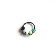Load image into Gallery viewer, Pride Jewellery Gay Pride Earrings Aromantic Pride Beaded Black Hoop Earrings - Cartilage, Helix, Earlobe Midwinter Hollow