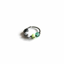 Load image into Gallery viewer, Pride Jewellery Gay Pride Earrings Aromantic Pride Beaded Black Hoop Earrings - Cartilage, Helix, Earlobe Midwinter Hollow
