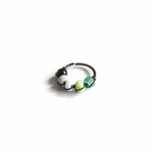 Pride Jewellery Gay Pride Earrings Aromantic Pride Beaded Black Hoop Earrings - Cartilage, Helix, Earlobe Midwinter Hollow