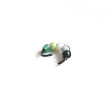 Load image into Gallery viewer, Pride Jewellery Gay Pride Earrings Aromantic Pride Beaded Black Hoop Earrings - Cartilage, Helix, Earlobe Midwinter Hollow