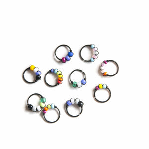 Pride Jewellery Gay Pride Earrings Gay Pride Beaded Black Hoop Earrings - Cartilage, Helix, Earlobe Midwinter Hollow