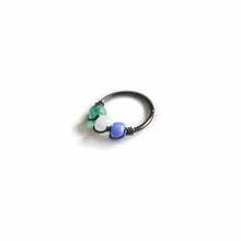 Load image into Gallery viewer, Pride Jewellery Gay Pride Earrings Genderqueer Pride Beaded Black Hoop Earrings - Cartilage, Helix, Earlobe Midwinter Hollow