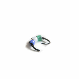 Pride Jewellery Gay Pride Earrings Genderqueer Pride Beaded Black Hoop Earrings - Cartilage, Helix, Earlobe Midwinter Hollow