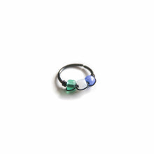 Load image into Gallery viewer, Pride Jewellery Gay Pride Earrings Genderqueer Pride Beaded Black Hoop Earrings - Cartilage, Helix, Earlobe Midwinter Hollow