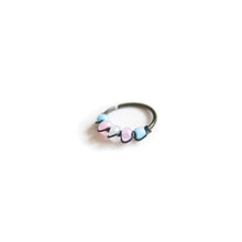 Load image into Gallery viewer, Pride Jewellery Gay Pride Earrings Trans Pride Beaded Black Hoop Earrings - Cartilage, Helix, Earlobe Midwinter Hollow