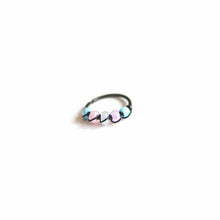 Load image into Gallery viewer, Pride Jewellery Gay Pride Earrings Trans Pride Beaded Black Hoop Earrings - Cartilage, Helix, Earlobe Midwinter Hollow