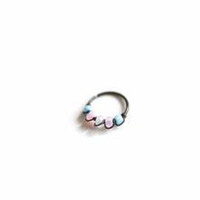 Load image into Gallery viewer, Pride Jewellery Gay Pride Earrings Trans Pride Beaded Black Hoop Earrings - Cartilage, Helix, Earlobe Midwinter Hollow