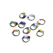 Load image into Gallery viewer, Pride Jewellery Gay Pride Earrings Trans Pride Beaded Black Hoop Earrings - Cartilage, Helix, Earlobe Midwinter Hollow