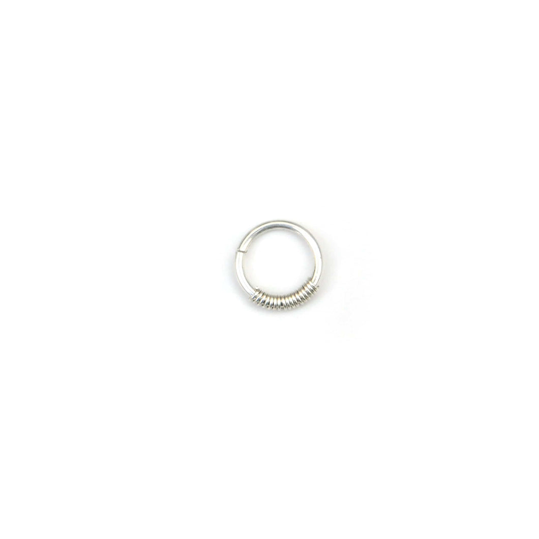 Septum Piercing Rook Piercing Daith Piercing Wrapped Silver Septum Ring - Septum, Rook, Daith, Helix 1. Small Wrap / 8mm Midwinter Hollow