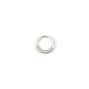 Septum Piercing Rook Piercing Daith Piercing Wrapped Silver Septum Ring - Septum, Rook, Daith, Helix 2. Wide Wrap / 8mm Midwinter Hollow